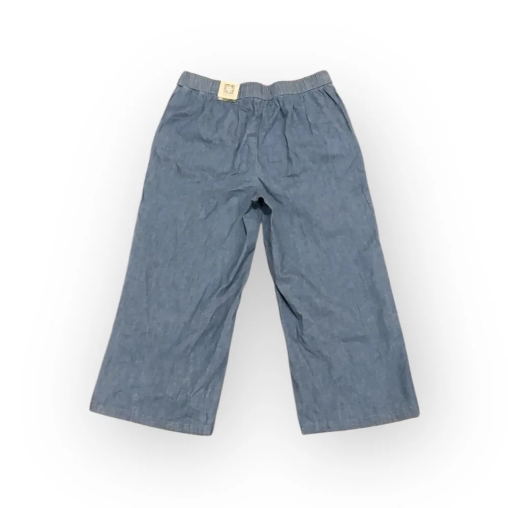 NWT Anne Klein Women’s Wide Leg Crop Denim Flat Front Pants Size L Med Wash​​ - Picture 7 of 11